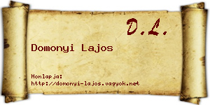 Domonyi Lajos névjegykártya